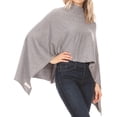 thumbnail image 4 of Sakkas Laurel Women's Super Soft Lightweight Cape Poncho Blanket Shawl Pullover - Gray - One Size Regular, 4 of 5