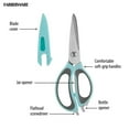 thumbnail image 6 of Farberware 4 in 1 Stainless Steel Scissors with Blade Cover with Aqua and Gray Handle, 6 of 14