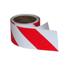 FindTape AST-35 Premium Anti-Slip Non-Skid Tape [Hazard Stripe, 60 grit]: 3 in. x 10 ft. (White and Red Stripes)