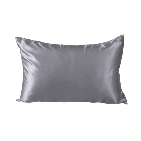 JeashCHAT 2 Pcs Satin Pillowcases , Summer Ice Silk Pillowcases, 19x29 Inches Cooling Pillow Covers for Sleeping, Breathable Pillow Cases for Bedroom Dorm Hotel, Gray