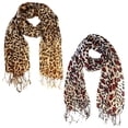 thumbnail image 2 of Peach Couture Beautiful Soft and Silky Leopard Print Pashmina Shawl Scarves, 2 of 10