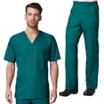 thumbnail image 2 of Maevn EON Men's Mesh 3-Pocket V-Neck Top & Men's Half Elastic Cargo Pant Scrub Set, 2 of 2