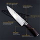 thumbnail image 5 of Juego de Cuchillos de Cocina Cuchillos Chef Santoku Cuchillos Japoneses de Acero Inoxidable Cuchillos Utilitarios con Hoja Martillada Forjada Ultra Afilada para Cortar, Rebanar y Cortar, 5 of 7