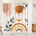 thumbnail image 2 of Dznils Boho Shower Curtain with Hooks, Modern Abstract Fabric Bathroom Curtain, 72" x 72", Beige, 2 of 8