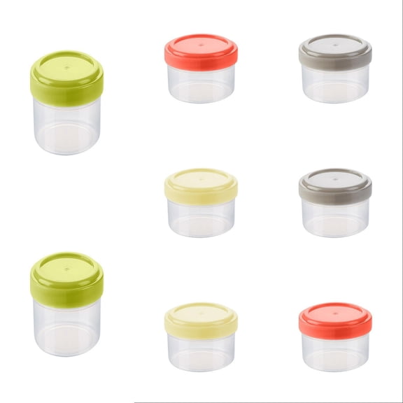 Reusable Meal Prep Containers 8 Pack - Mini Leakproof Clear Plastic Containers with Lids for Sauces, Dressings, Soups, Freezer Storage
