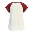 thumbnail image 2 of Toddler Girl Short Sleeve Glitter Unicorn Pocket T-Shirt Top Girls Clothing Set Burgundy 4 (21JK59TS), 2 of 2