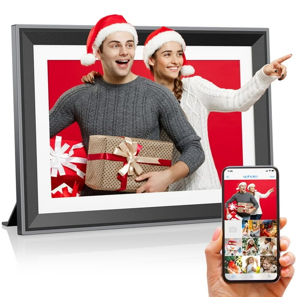 Upgraded 10 Inch WiFi Digital Photo Frame 16GB Smart Electronic Picture Frame with HD IPS Touch Screen | Auto-Rotate | Slideshow | Real-Time APP Upload | Easy Setup | Perfect Chr