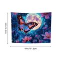 thumbnail image 3 of Creowell Butterfly Flowers Full Moon Tapestry Wall Hanging 100% Polyester 40x30in, 3 of 6