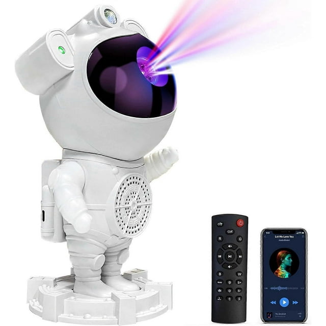 Proyector de astronautas - Proyector de estrellas, altavoz Bluetooth, ruido blanco, estrellas y