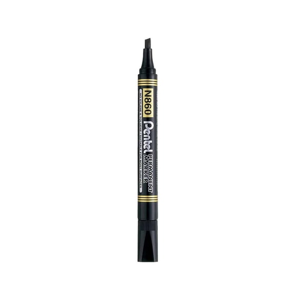Pentel Permanent Marker Chisel – Black N860 Pack of 10 Ct