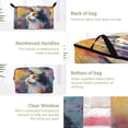 thumbnail image 3 of Foldable Clothes Storage Bags Clothes Organizer Bin with Clear Windows for Clothes Bedding Watercolor Calico Cat, 3 of 6