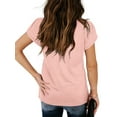 thumbnail image 3 of Petal Sleeve Kids V-Neck Solid Color T-Shirt Tops, 3 of 5