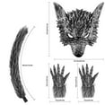 thumbnail image 3 of Werewolf Mask Tail Gloves Accessory Set - Gray Transformative Dress Up Kit for Halloween Masquerade Parties Fantasy Events, 3 of 6
