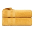 thumbnail image 2 of Superior Venice Ribbed Textured Border Zero Twist Bath Towels, Set of 2, Gold, 2 of 10