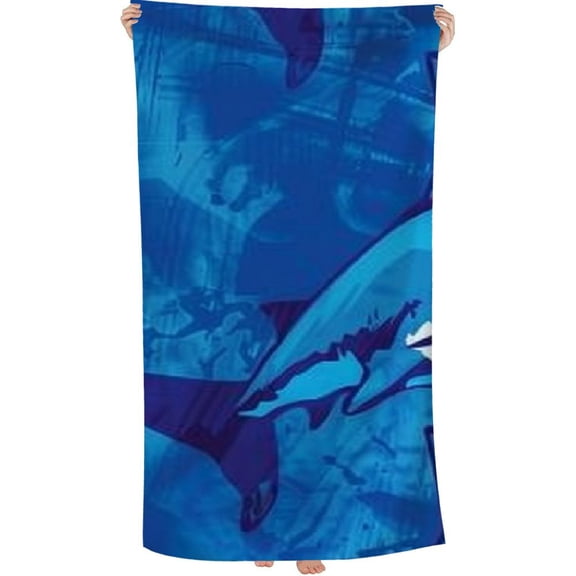 PHYHOO Shark Beach Towel for Adults Kids Large Microfiber Beach Towels Oversized Sand Free Beach Towel for Bath Travel Outdoor Pool Sport Hotel Gym and Spa Blue 30x60in