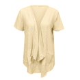 thumbnail image 6 of Aligament Womens Lightweight Cardigan 2024 Summer Short Sleeve Cardigans Open Front Beach Coverup Kimono Cardigan Yellow XXL, 6 of 7