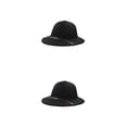 thumbnail image 1 of Guardurnaity Sombrero Protección solar Sombra Gorra ancha Accesorios delgados suaves Sombreros Primavera Niña Niño Escuela Compras Viaje al aire Negro 52-54cm 2piezas, 1 of 6