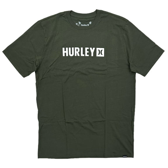 Hurley Men's T-Shirt Everyday The Box Graphic Short Sleeve Tee (Small, Olive)