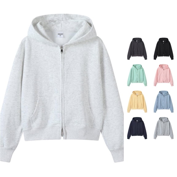 MEZZALL Sweatshirts For Women Solid Color Long Sleeve Hoodies Short Zipper Cardigan Jacket Casual Basic Daily Outdoor Leisure Travel Tops
