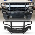 thumbnail image 2 of Silverado Front Bumper Assembly(Mid-Body Front Bumper+Side Wings+Bull Bar)For 2019-2021 Chevy Silverado 1500(EXCLUDE 2019 LD MODEL) Included Skid Plat+Decorative Frames + 2*D Ring Shackles, 2 of 14