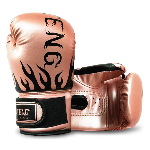 Kids' Sparkle Boxing Gloves for 8-14 Years - Premium PU Leather with Extra Thick EVA Padding, Shock-Absorbing Protection for Safe Training, Pink Color, 25x16cm Size, 350g Weight, Ideal for Young