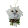 thumbnail image 2 of Northlight 6" White Owl with Pinecones and Berries Christmas Ornament, 2 of 5