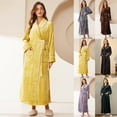 thumbnail image 5 of TIWEKE Womens Long Robe Soft Fluffy Plush Bathrobe Nightgown Ladies Pajamas Dressing Gown (Yellow,3XL), 5 of 5