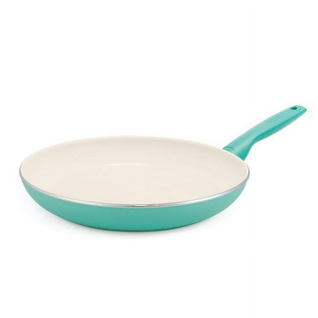 The Cookware 6036855 Poêle à Frire en Aluminium de 12 Po GreenPan Rio à Revêtement Céramique, Turquoise