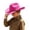 Hot Pink, variant on Wdgfv Kids Cowboy Hat for Girls Boys Western Cowgirl Hat with Buckle Belt Unisex Wide Brim Fedora Hat Dress Up Costume 6-12 Years