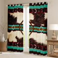 thumbnail image 2 of jejeloiu Rustic Farmhouse Cowhide Black Out Curtains,Geometric Rhombus Print Curtains Pack of 2 (42x63 Each),Cyan Brown Bedroom Curtains For Men Women,Breathable Home Decor, 2 of 6