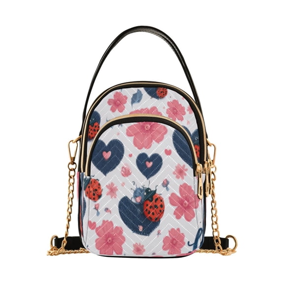 DIXRUYEE Cross Body Shoulder Handbags Bags Fashion Floral Ladybug Heart Pattern