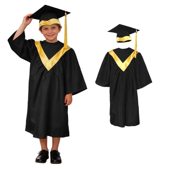 Graduation Kindergarten Cap Gown Set with Tassel Unisex Preschool Cap and Gown 2026 Graduation Outfit Graduation Dress for Toddlers and Children 3-12 Years
