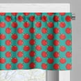 thumbnail image 3 of Ambesonne Fruits Valance Pack of 2, Cartoon Style Organic, 54"X18", Dark Seafoam and Vermilion, 3 of 5