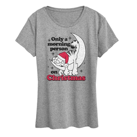 Garfield - Only A Morning Person On Christmas - Women's Short Sleeve Graphic T-Shirt