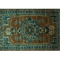 thumbnail image 1 of Ahgly Company Machine Washable Indoor Rectangle Persian Turquoise Blue Traditional Area Rugs, 7' x 10', 1 of 4