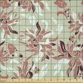 thumbnail image 2 of Ambesonne Floral Fabric by the Yard Microfiber, Pastel Florets, 2 Yards, Beige Coral Maroon, 2 of 2