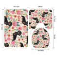 thumbnail image 3 of Dachshund and Flower Bathroom Rugs Sets 3 Piece,Toilet Cover Set,Absorbent Non Slip Bathroom Mats Sets with U-Shaped Contour Rug Toilet Rug Set, 3 of 5