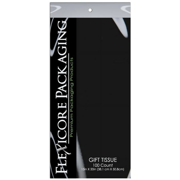 Black Gift Wrap Tissue Paper 15in X 20in - 100 Sheets