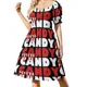 thumbnail image 1 of Vestido de manga corta Psycho Candy para mujer, vestido largo de verano, vestido largo de verano coreano para mujer., 1 of 8