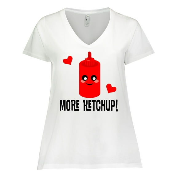 Inktastic Ketchup Lover Funny Women's Plus Size V-Neck T-Shirt
