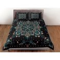 thumbnail image 3 of Mandala Juego de Funda Nórdica Bohemia Colcha Negra, Ropa de Cama de Dormitorio con Funda de Almohada, 3 of 4