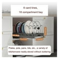 thumbnail image 4 of Pull Out Pot & Pan Lid Rack Organizer - Cabinet Built-in Draining Rack for Kitchen - Adjustable Dividers, Smooth Sliding, Drain Tray Included White, 4 of 9