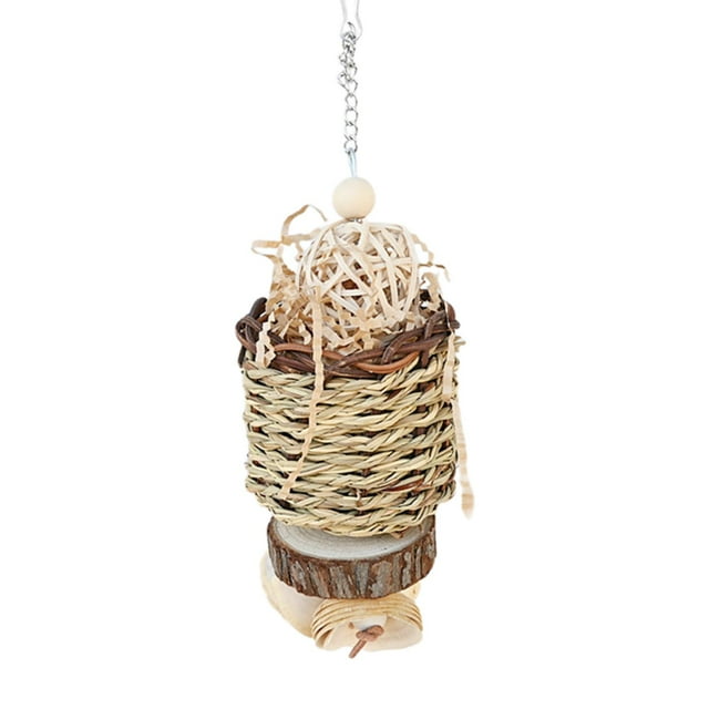 Juguete masticable para pájaros loros, fácil de instalar, accesorios para jaulas, juguete triturador de jaulas para sin campana