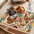 thumbnail image 3 of Farmhouse Placemats Set of 8, Watercolor Hen Chicken Spring Flowers Farm Butterfly Non-Slip Place Mats Washable Table Mats for Kitchen Dining Table Decorations Indoor/Outdoor, 3 of 9