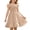 X91 Beige, variant on Bysome Toddler Kids Girls Dress Solid Color Flutter Sleeve Square Neck Pleated Summer Loose Fit Girls Dresses Size 5-6 Years Beige
