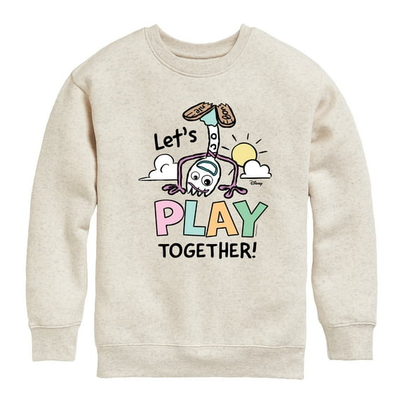 Toy Story 4 - Forky Lets Play Together - Toddler & Youth Crewneck Fleece Sweatshirt