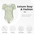 thumbnail image 6 of Balery Roosters Women's Short Sleevee Crew Neck Bodysuit Tops Short Sleeve Tops Basic-Large, 6 of 9