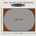 thumbnail image 2 of GFDYREE Oval Tablecloth Vinyl Fitted Elastic Edge with Flannel Backing - Gray Geometric Pattern - Waterproof Wipeable Table Cover -Fits Tables up to 48" W x 68" L, 2 of 7