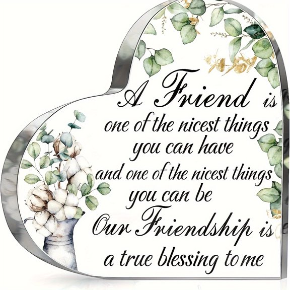 Sunflower Friendship Plaque for Women Perfect Gift for Besties Sisters Birthdays and Thank Yous Acrylic Flower Decoration Women Men Father's Day Gifts Thank You Home Gifts