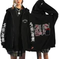 thumbnail image 4 of Otoño chaqueta con cremallera Anime Jujutsu Kaisen Sudadera con capucha con cremallera ropa de calle hombres mujeres sudaderas Harajuku ropa Casual Unisex, 4 of 5